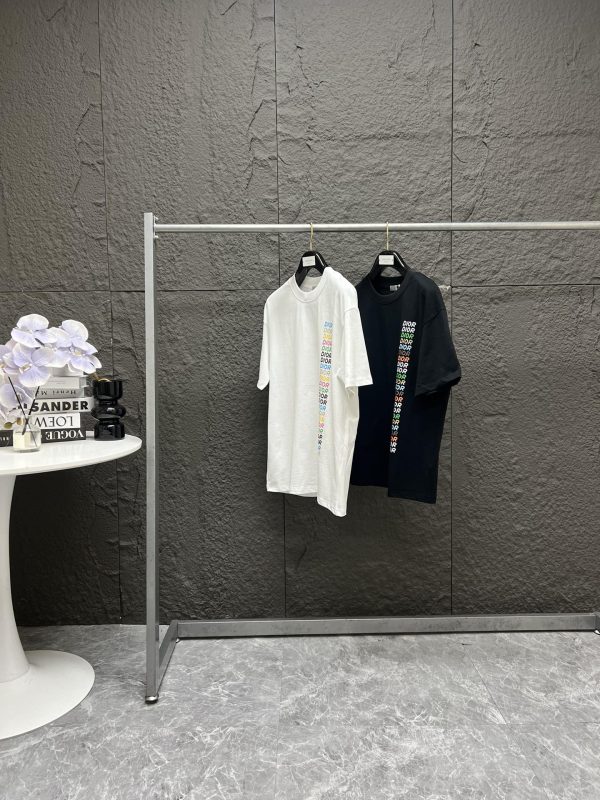 Best Selling Dior Short Sleeves Black Cotton Logo Collection