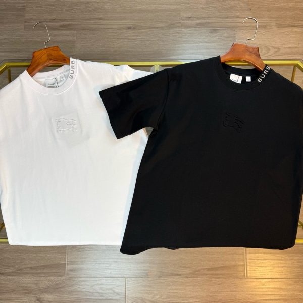Premium Burberry Short Sleeves White Cotton Logo Collection