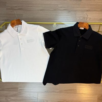 Luxury Dior Short-Sleeved Black Embroidered Style