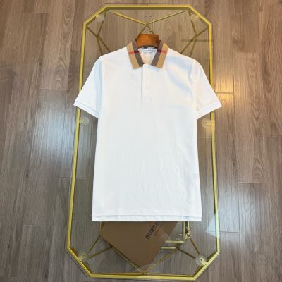 Premium Quality Burberry Polo Shirt Black Cotton Classic Collection