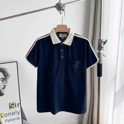 Best Selling Gucci Polo Shirt Black Cotton Logo Collection