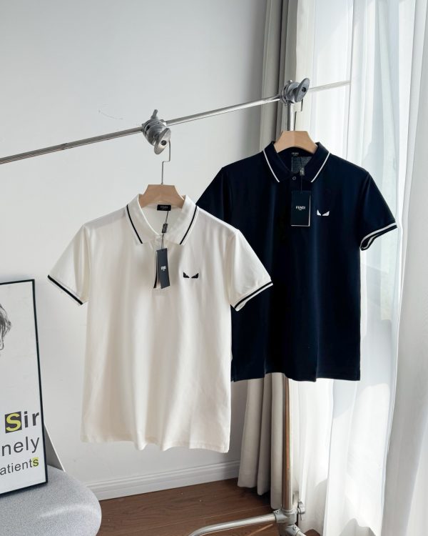 Best Selling Fendi Polo Shirt Black Logo Style