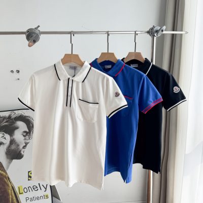 Premium Moncler Polo Shirt Black Logo Style