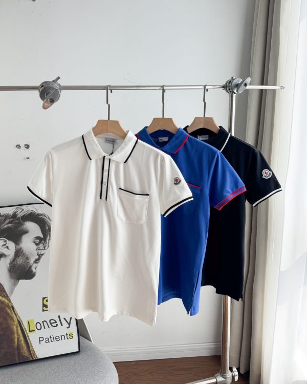 Premium Moncler Polo Shirt Black Logo Style