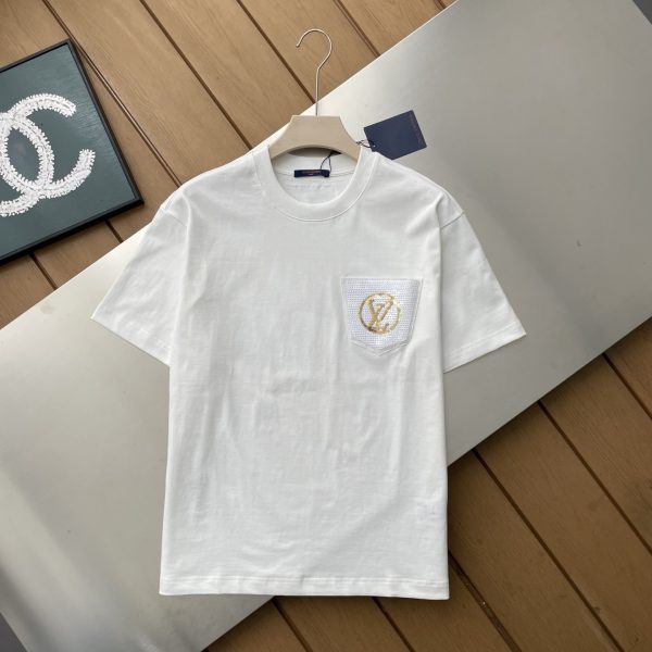 Best Selling Louis Vuitton Short Sleeves Black Cotton Logo Collection