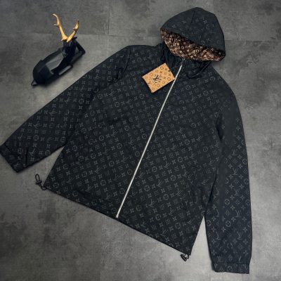 Premium Quality Louis Vuitton Jackets Black Polyester Jacquard Collection