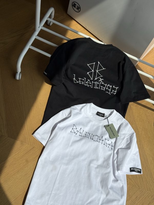 Luxury Balenciaga Short Sleeves Black Print Luxury