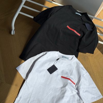 Premium Quality Prada Short Sleeves Red Classic Style