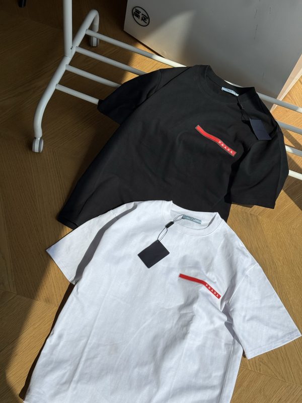 Premium Quality Prada Short Sleeves Red Classic Style