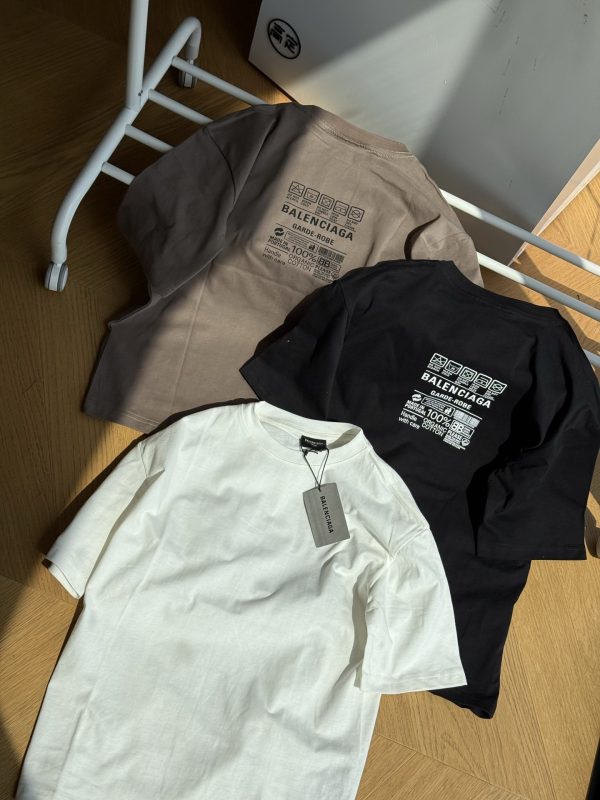 Best Selling Balenciaga Short Sleeves Black Leather Casual Collection