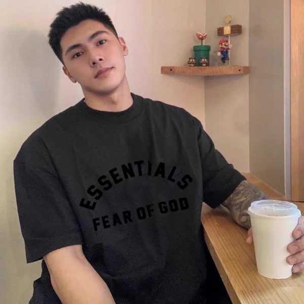 Premium Fear Of God Short Sleeves Grey Cotton Print Luxury