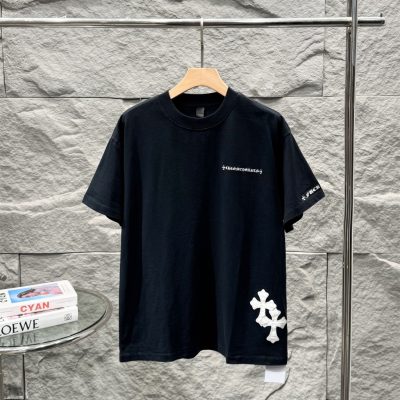Best Selling Chrome Hearts Short Sleeves Black Leather Washed Style
