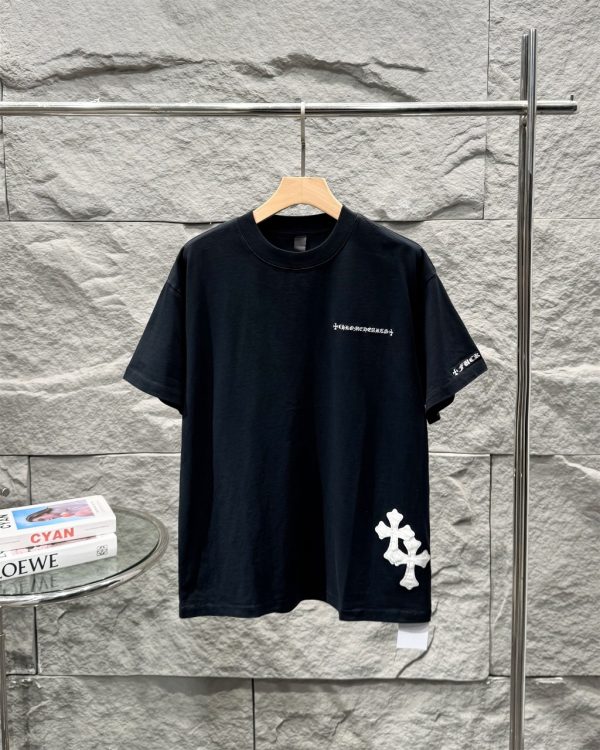 Best Selling Chrome Hearts Short Sleeves Black Leather Washed Style