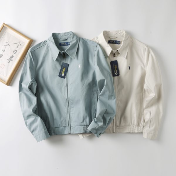 Premium Ralph Lauren Coat Blue Cotton Classic Luxury