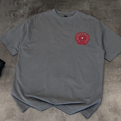 Best Selling Chrome Hearts Short Sleeves Black Cotton Washed Luxury