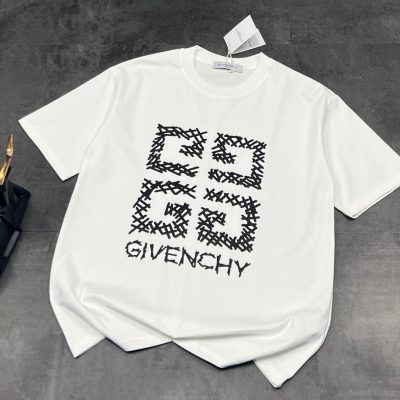 Premium Quality Givenchy Short Sleeves White Logo Luxury