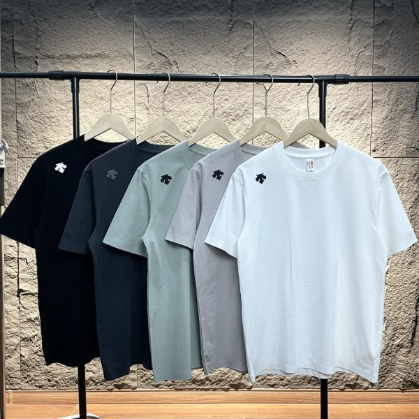 Premium Quality Descente Short Sleeves Black Cotton Classic Style