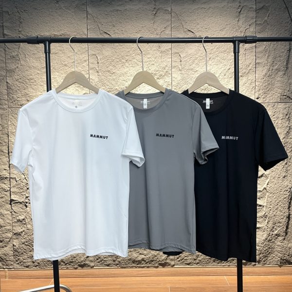 High Quality Mammut Short Sleeves Black Silk Logo Luxury