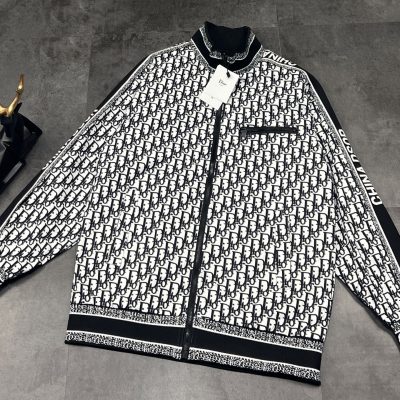 Best Selling Dior Coats Black Nylon Jacquard Luxury