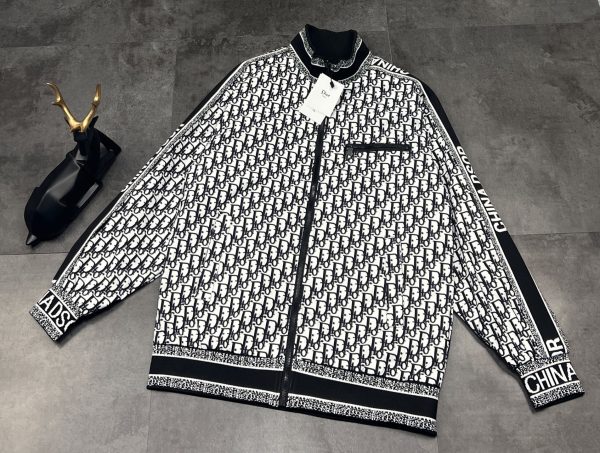 Best Selling Dior Coats Black Nylon Jacquard Luxury