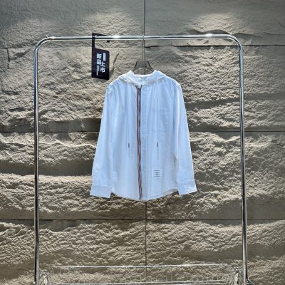 High Quality Thom Browne Long Sleeves White Striped Style