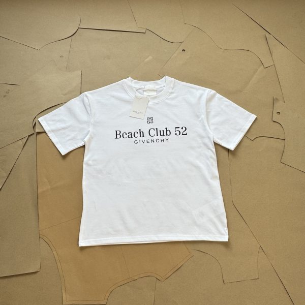 Premium Quality Givenchy Short Sleeves White Cotton Logo Collection