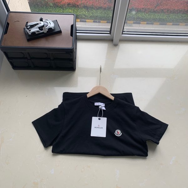 Premium Moncler Short Sleeves White Cotton Embroidered Luxury
