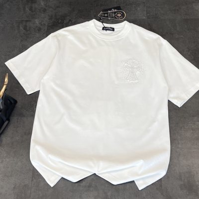 Premium Chrome Hearts Short Sleeves Black Cotton Washed Style