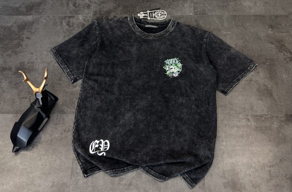 Premium Chrome Hearts Short Sleeves Black Cotton Breathable Style