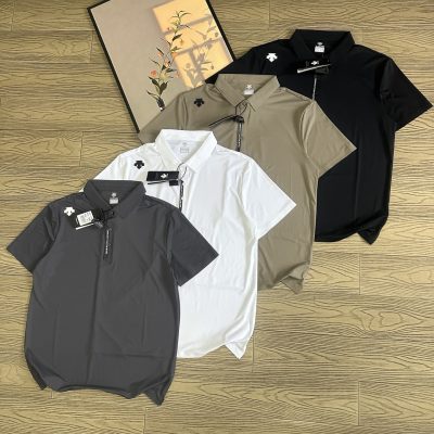 Premium Quality Descente Short-Sleeved Black Elegant Luxury