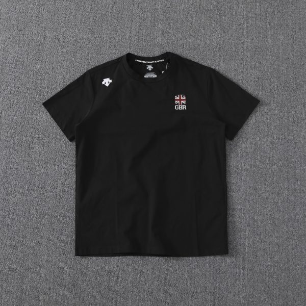 Premium Descente Short Sleeves Black Silk Breathable Style