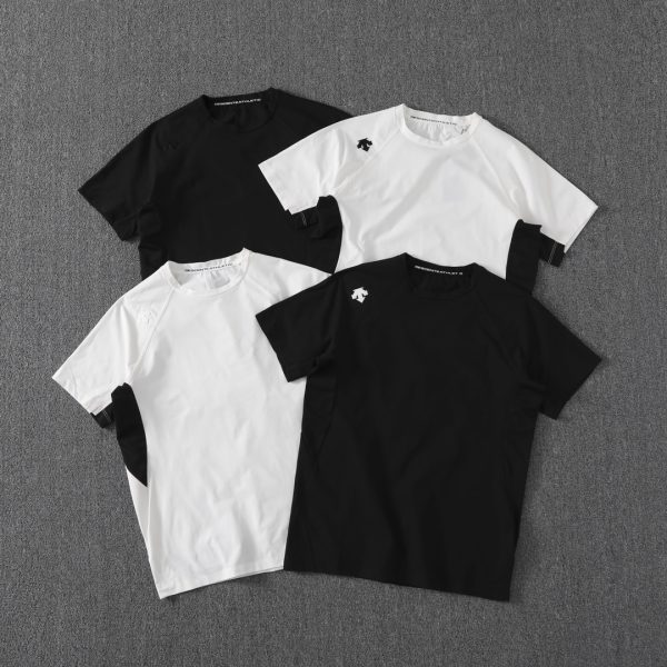 Premium Descente Short Sleeves Black Polyester Classic Luxury