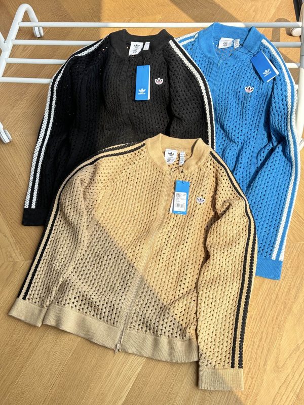 Best Selling Adidas Sweater Blue Knit Embroidered Luxury