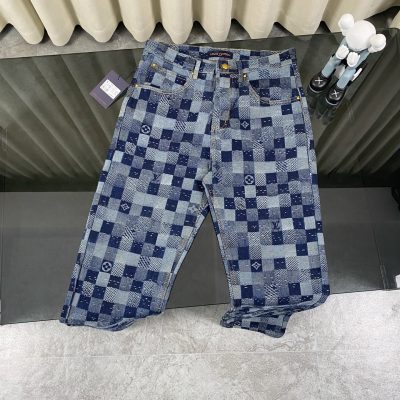 Premium Louis Vuitton T-Shirts Blue Denim Washed Collection