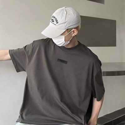 Premium Quality Fear Of God Short Sleeves Grey Cotton Solid Luxury