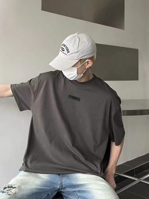 Premium Quality Fear Of God Short Sleeves Grey Cotton Solid Luxury