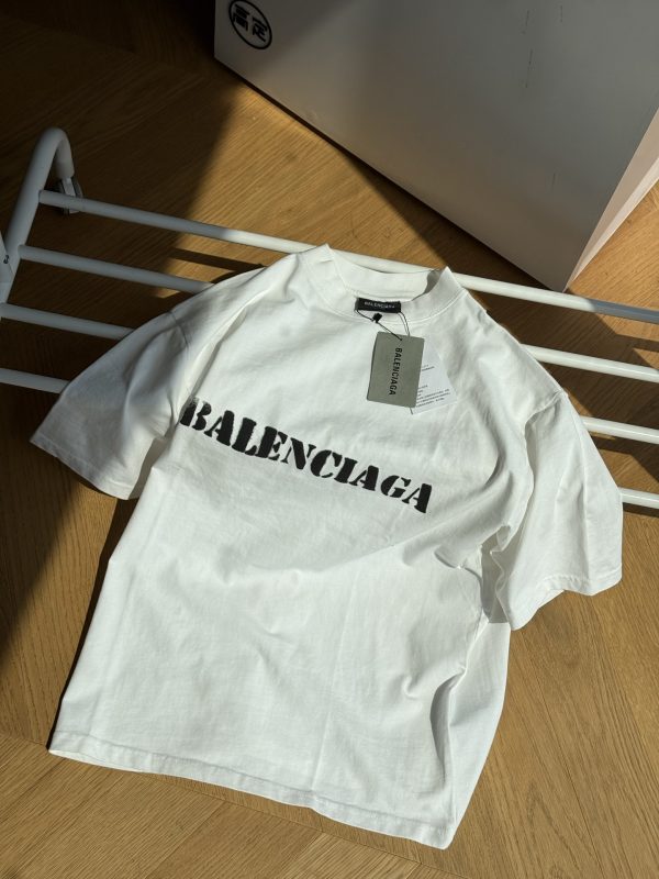 Best Selling Balenciaga Short Sleeves White Logo Style