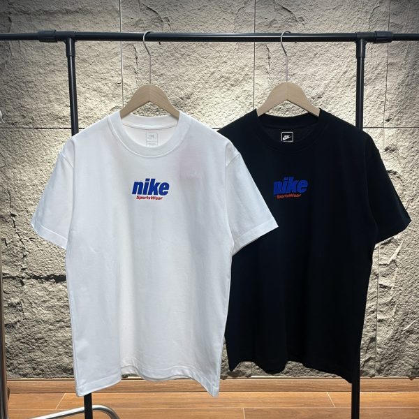 Premium Nike Short Sleeves Black Cotton Logo Luxury