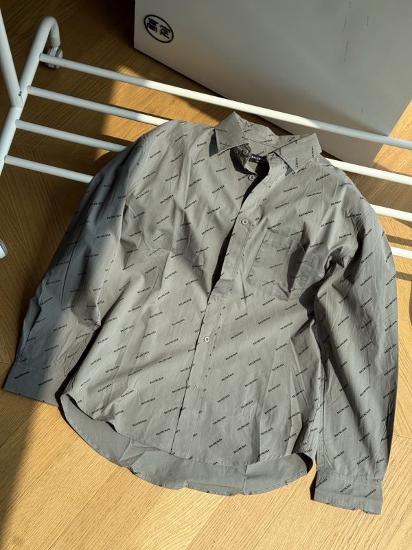 High Quality Balenciaga Long Sleeves Gray Print Collection