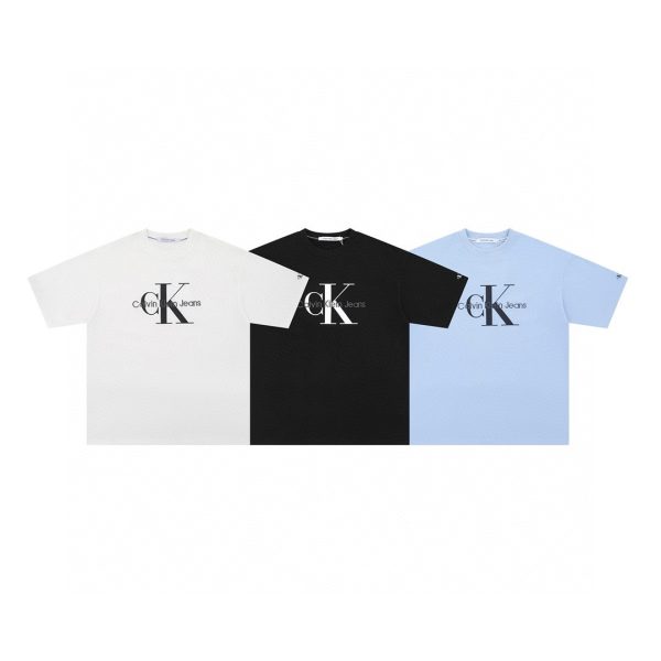 Luxury Calvin Klein Short Sleeves Black Cotton Classic Collection