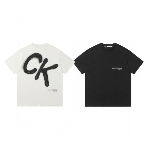 Luxury Calvin Klein Short Sleeves Black Cotton Classic Luxury