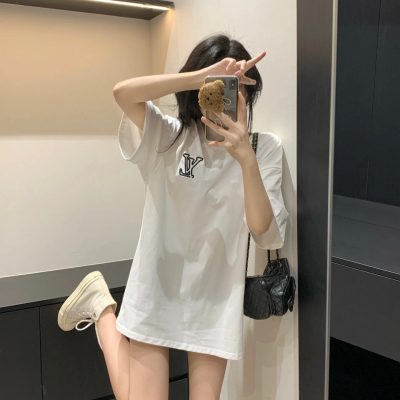 Best Selling Louis Vuitton Short Sleeves Black Cotton Embroidered Collection