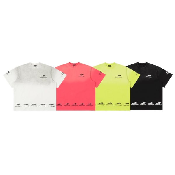 Premium Quality Balenciaga Short-Sleeved T-Shirt White Cotton Washed Luxury
