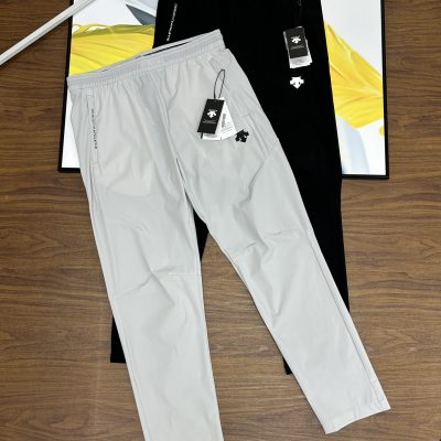 Luxury Descente Trousers Black Linen Casual Style
