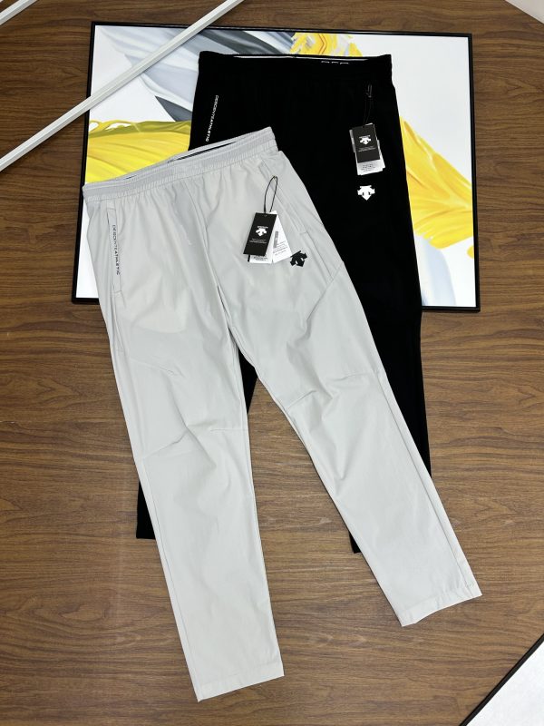 Luxury Descente Trousers Black Linen Casual Style