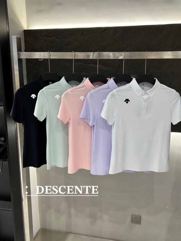 Luxury Descente Short-Sleeved White Breathable Style