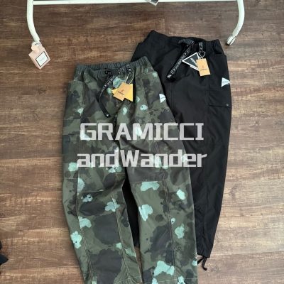 Premium Ami Trousers Black Nylon Camouflage Style