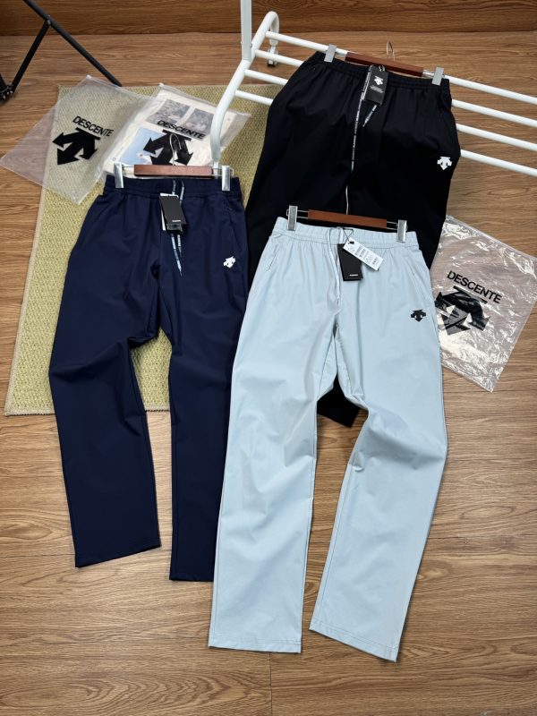 Premium Descente Pants Black Silk Logo Luxury