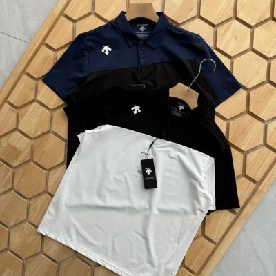 High Quality Descente Short-Sleeved Shirts Blue Breathable Collection