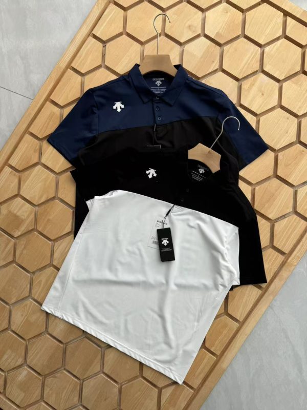 High Quality Descente Short-Sleeved Shirts Blue Breathable Collection